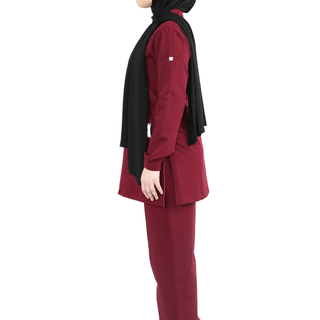Modest medical scrubs uniform long sleeve tops for female healthcare workers UK - Layla Scrubs