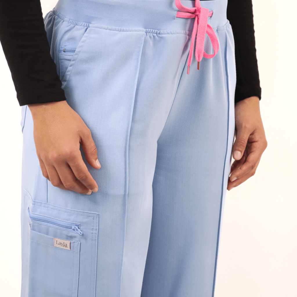 Modest medical scrubs wide leg trousers for female healthcare workers - Layla Scrubs