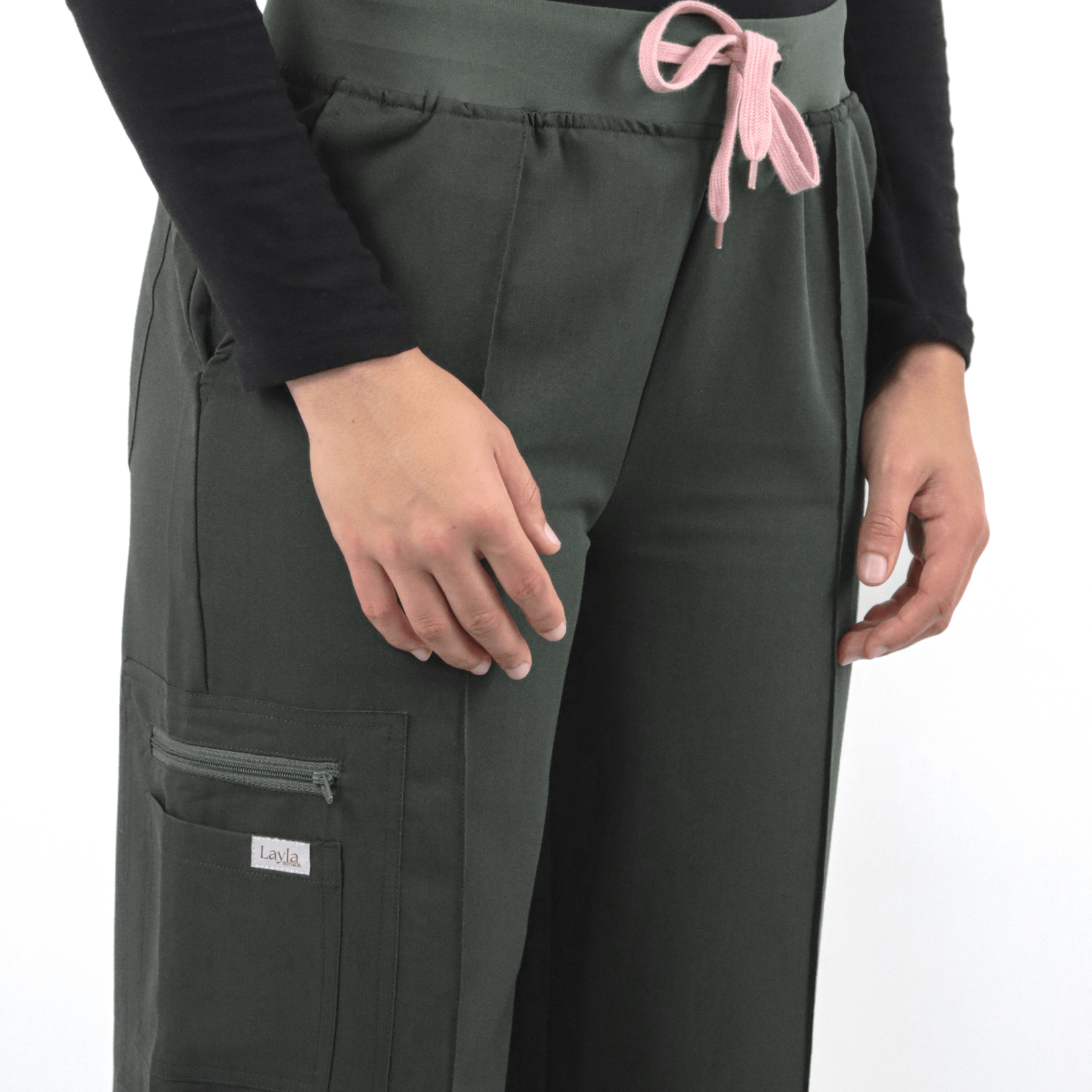 Modest medical scrubs wide leg trousers for female healthcare workers UK - Layla Scrubs