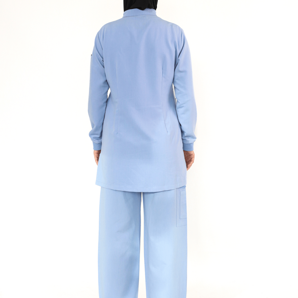 Modest medical scrub unifrom set - Elegant blue uniform